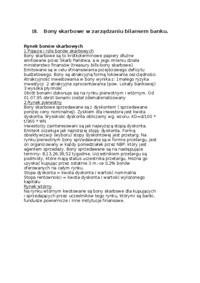 Bony skarbowe w zarządzaniu bilansem banku - skarb państwa