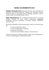 Model ekonomeryczny