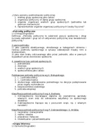 Teoria polityki - zagadnienia i definicje 