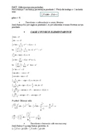 Rachunek całkowy jednej zmiennej
