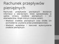 Rachunek przepływów pieniężnych -  analiza wstępna