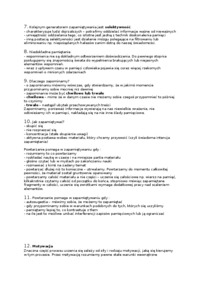 Rodzaje pamięci i proces uczenia się