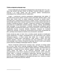 Źródła paradygmatu pedagogicznego