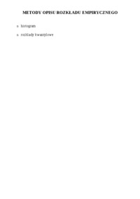 METODY ANALIZY ROZKŁADU  DOCHODÓW