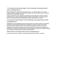 Koncepcje obowiązywania praw podstawowych