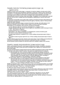 Zasada powszechności prawa wyborczego i inne zasady