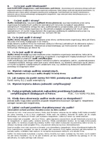 Pytania na egzamin z Auditora ISO 9001- ODPOWIEDZI