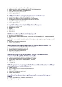 Szkolenia ISO 9001 Auditor Wiodący - PYTANIA PRZYKŁADOWE