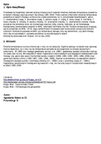 Klasyfikacja warunków termicznych miesięcy dla Stacji