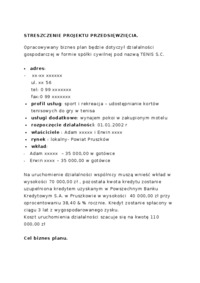 Biznes plan - spółka cywilna