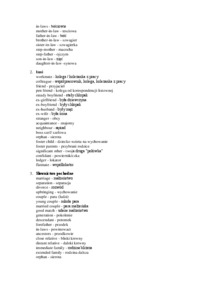 słówka - życie rodzinne i towarzyskie