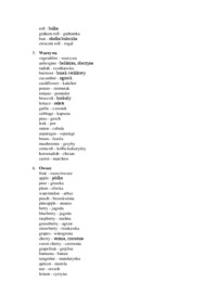 słówka - żywienie