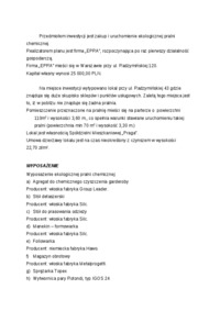 Biznes plan - pralnia