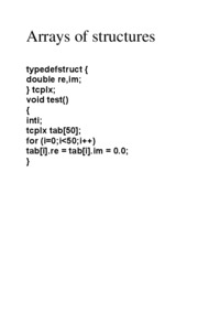 Arrays of structures