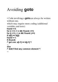 Avoiding goto - omówienie zagadnienia 