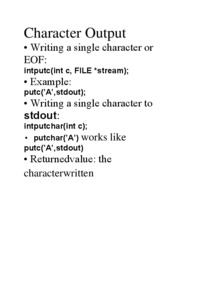 Character Output - examples