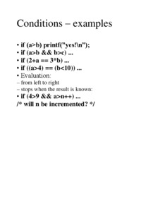 Conditions - examples