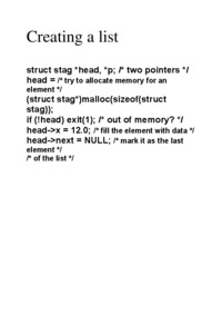 Creating a list - examples