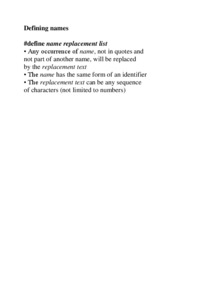 Defining names - examples
