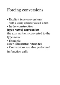 Forcing conversions - examples