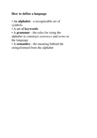 How to define a language