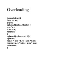 Overloading  - overview