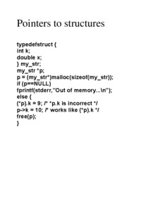 Pointers to structures  - overview