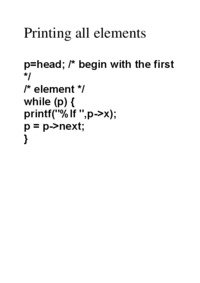 Printing all elements  - overview