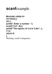 scanf example  - overview