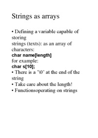 Strings as arrays  - overview