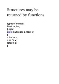 Structures may be returned by functions
