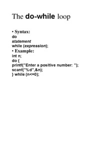 The do while loop