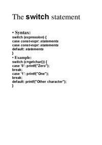 The switch statement