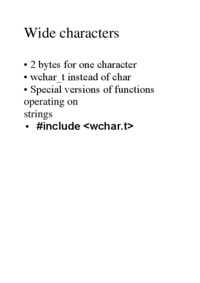 Wide characters  - overview