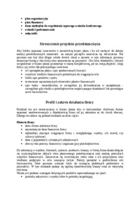 Struktura biznes planu 2