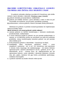 Znaczenie konstytucyjnej kwalifikacji godności 