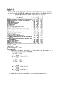 Analiza finansowa przedsiębiorstw - zadania - wskaźnik udziału