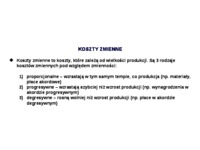 Koszty zmienne