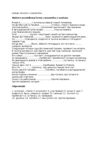 Zestaw ćwiczeń z czasownika