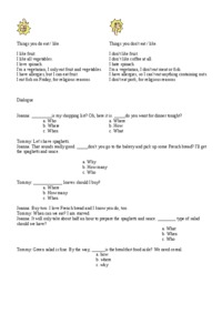 Ćwiczenia, słówka z tematu 