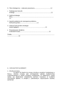 Analiza strategiczna - firma budowlana