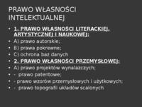 Prawo własności intelektualnej - źródła prawa