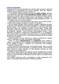 Prawo handlowe - spółka parnerska