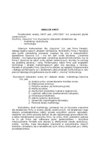 Analiza SWOT - Opoczno S.A.