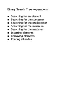 Binary Search Tree operations