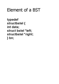 Element of a BST