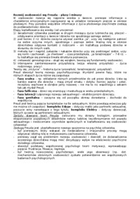 Rozwój osobowości wg Freuda- plusy i minusy
