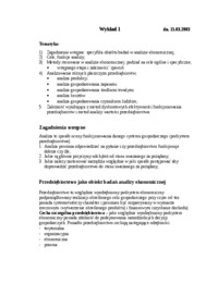 Analiza ekonomiczna - wykłady