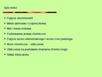 Stechiometria wzorów i równań chemicznych 
