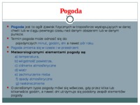 Pogoda i zróżnicowanie klimatyczne świata